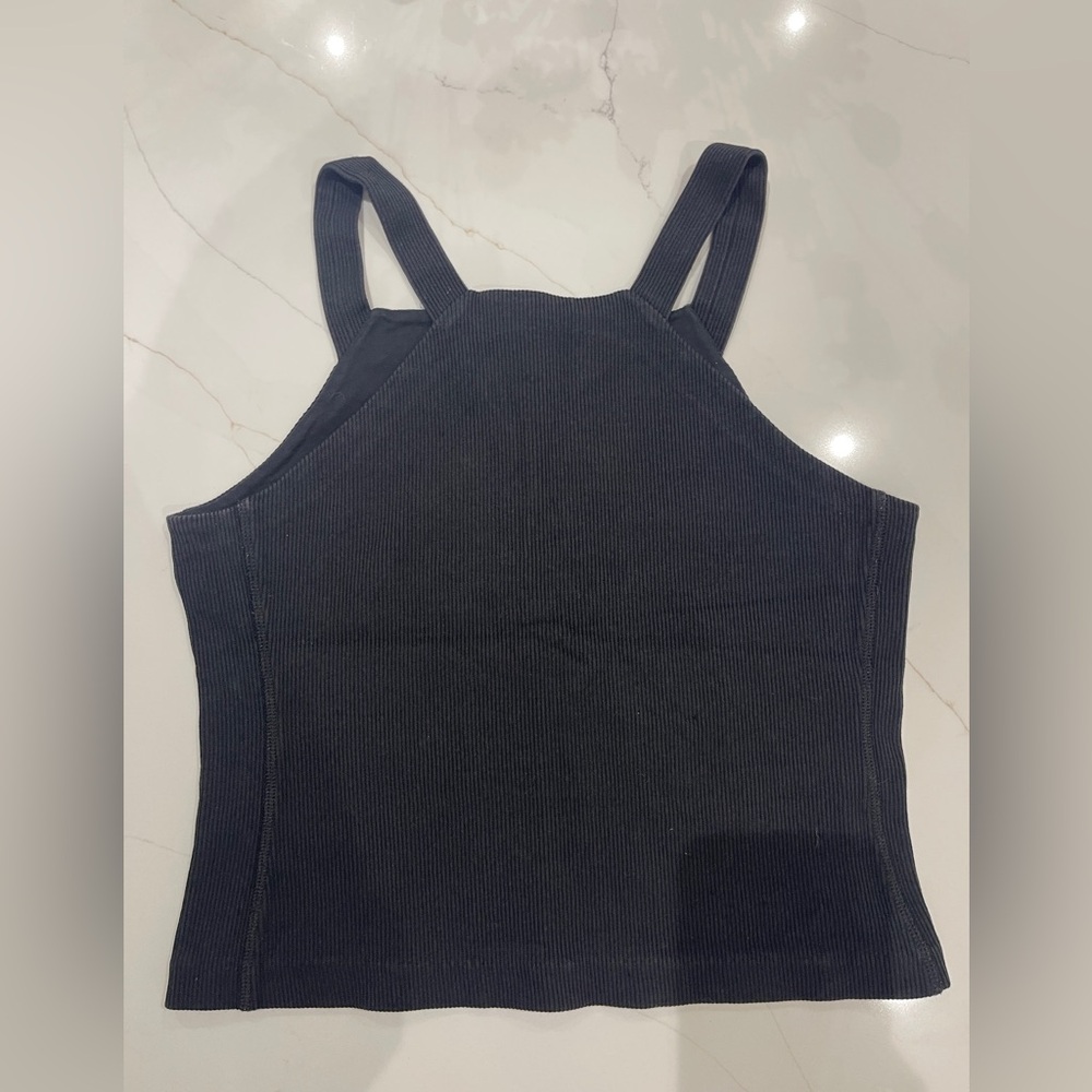 Club Monaco Black Ribbed Top, M
